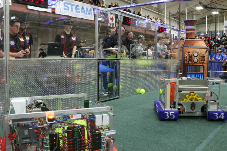 One of the tasks in the FIRST Robotics competition this year is to shoot wiffle balls.