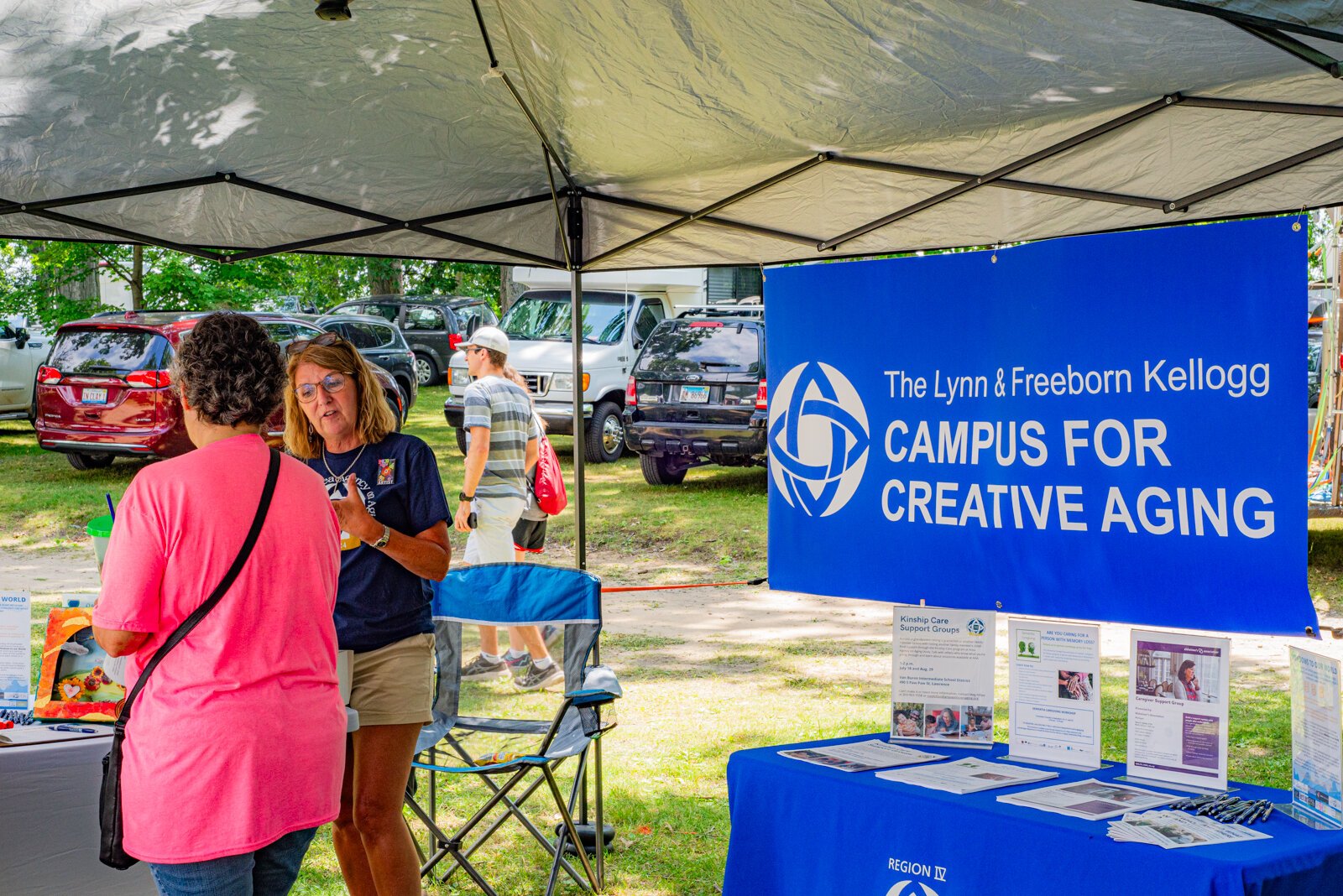 The Campus for Creative Aging's booth at the South Haven Art Fair.