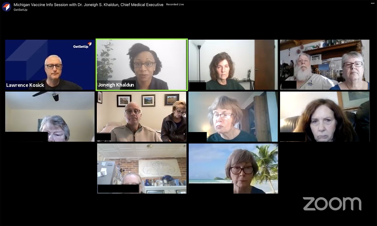 Dr. Joneigh Khaldun leads a class on COVID-19 vaccination.