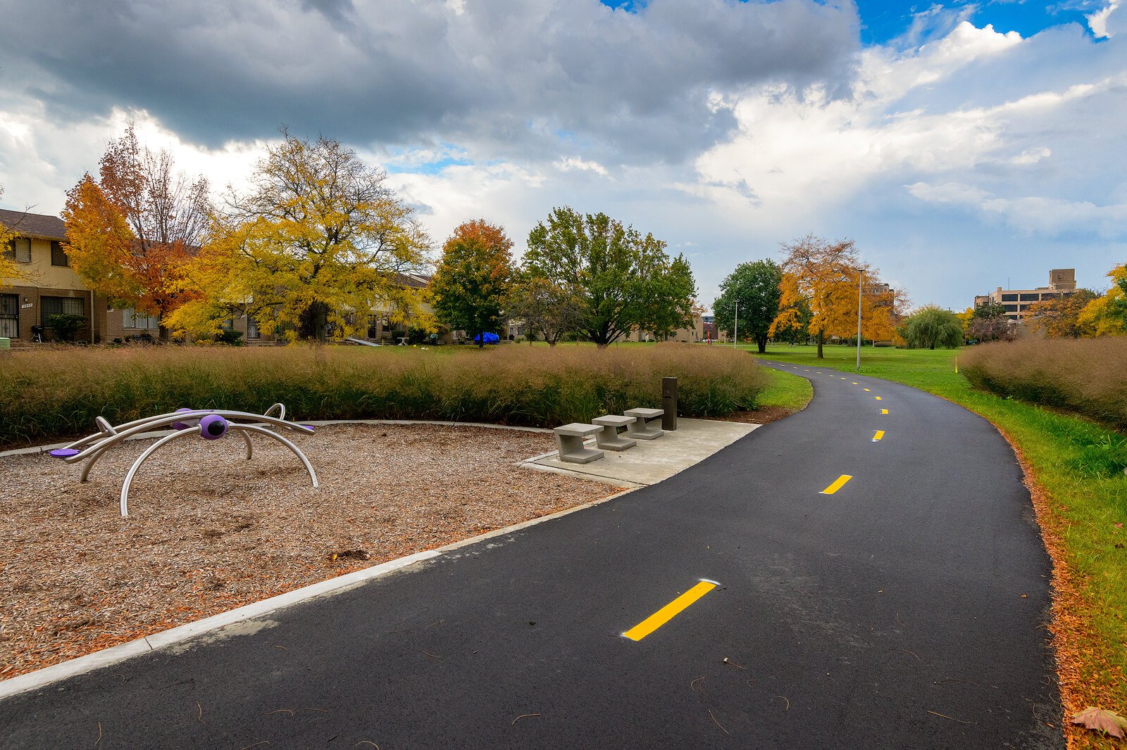 Jos Campau Greenway at East Lafayette.