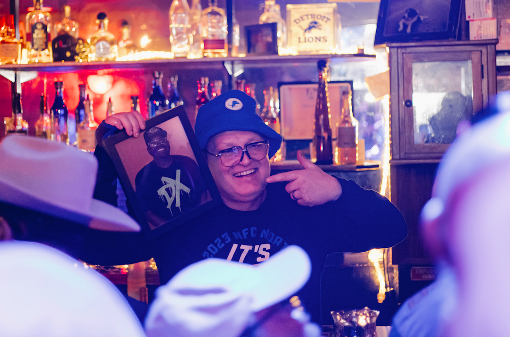 The Loft's owner, Rodney Ott, celebrates the bar's final night after 22 years on Saturday, Jan. 18, 2025.