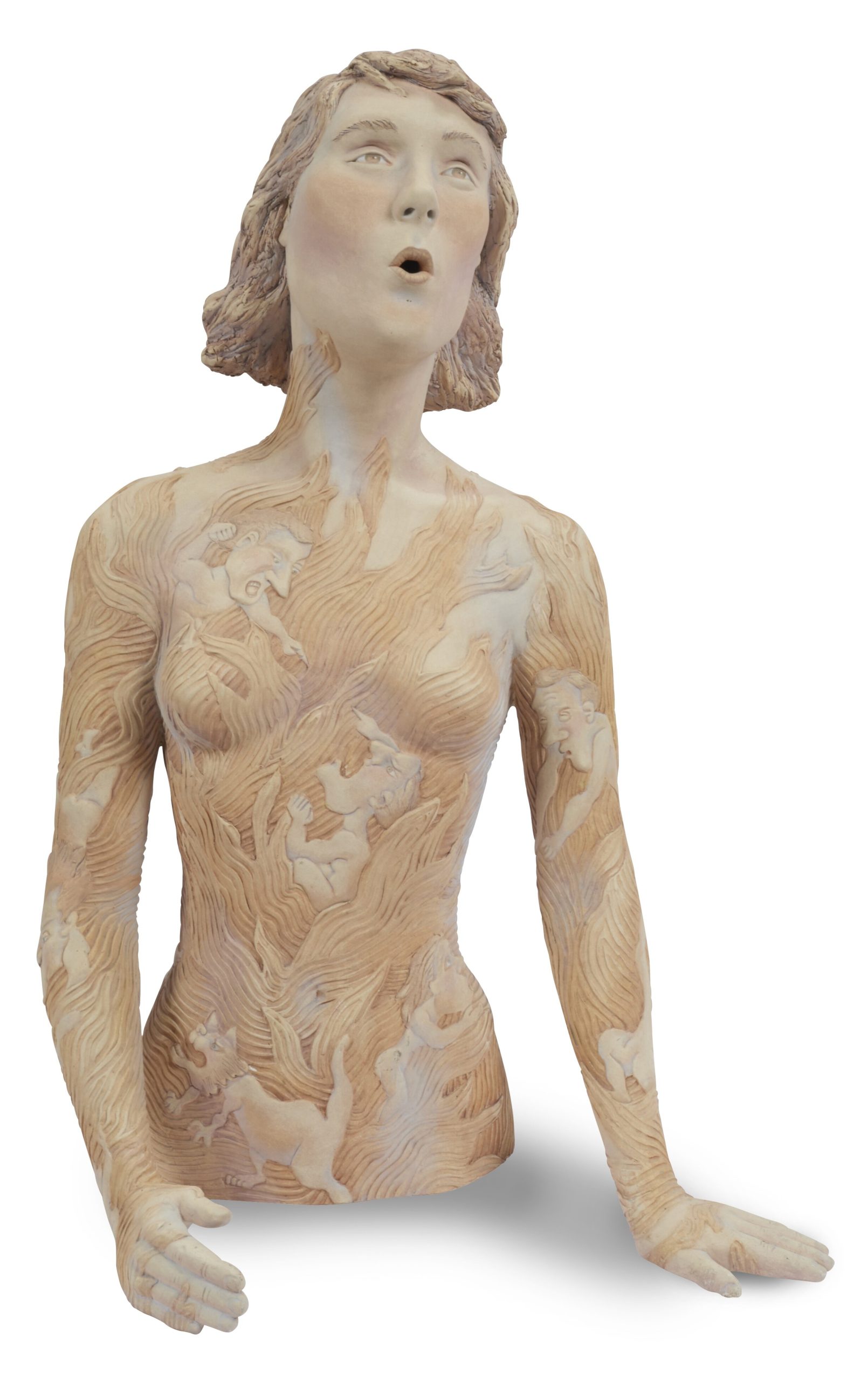 Beverly Mayeri, American, born 1944. Torch Singer, 1994. Painted (acrylics) stoneware 26 × 18 × 14 in. 