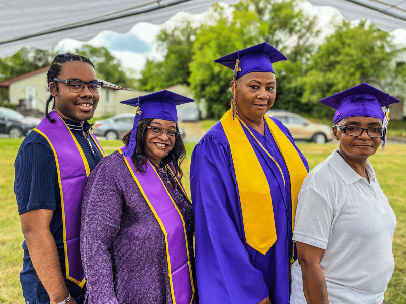 Members of last year's Flintside Journalism Fellowship for the neighborhood of Sarvis Park include (left to right) Milton Straham, Victoria McKenze, Eartha Logan, and Tyonna McIntyre.