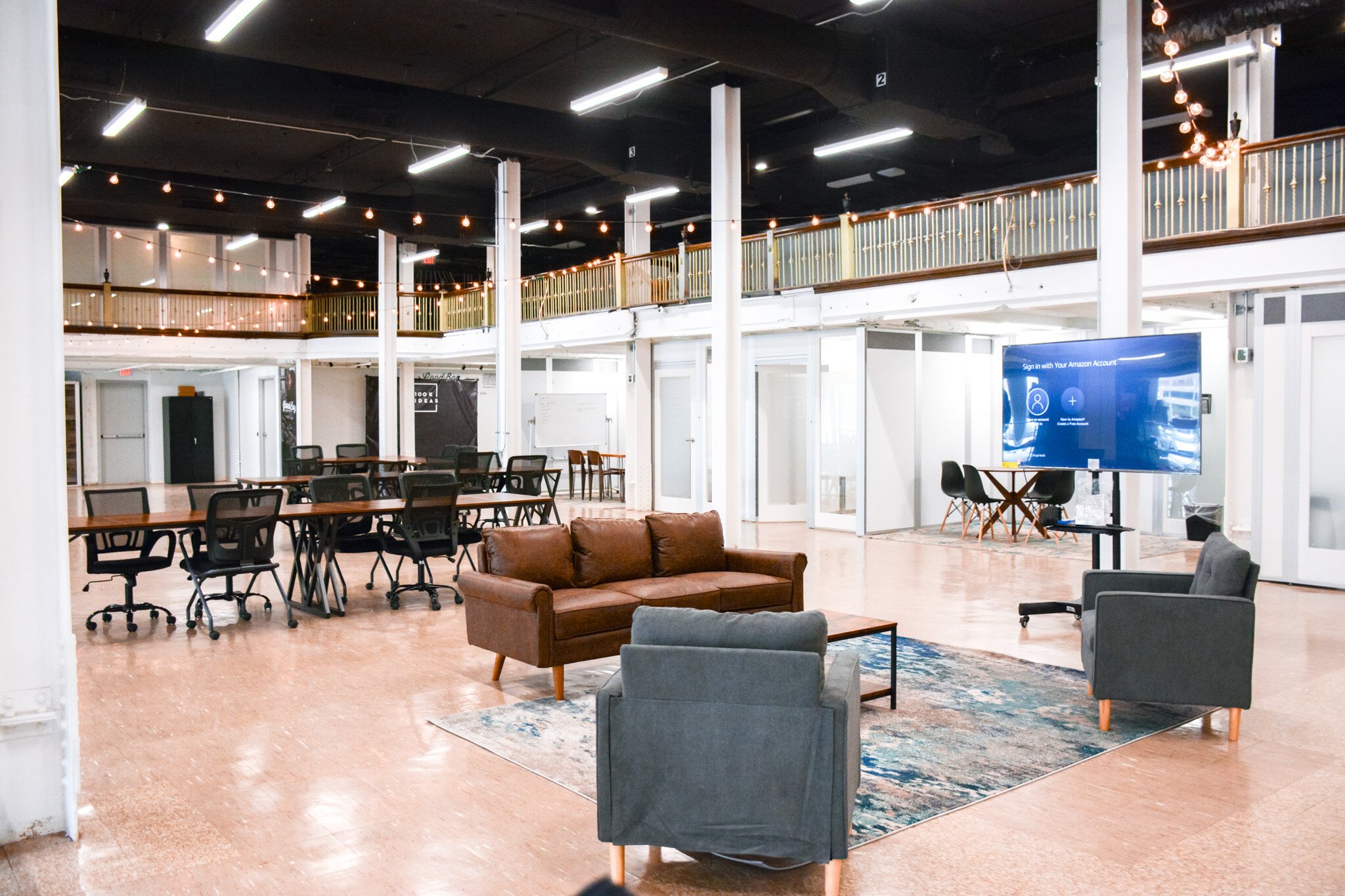 A view of 100K Ideas' new space in the Dryden Building. 