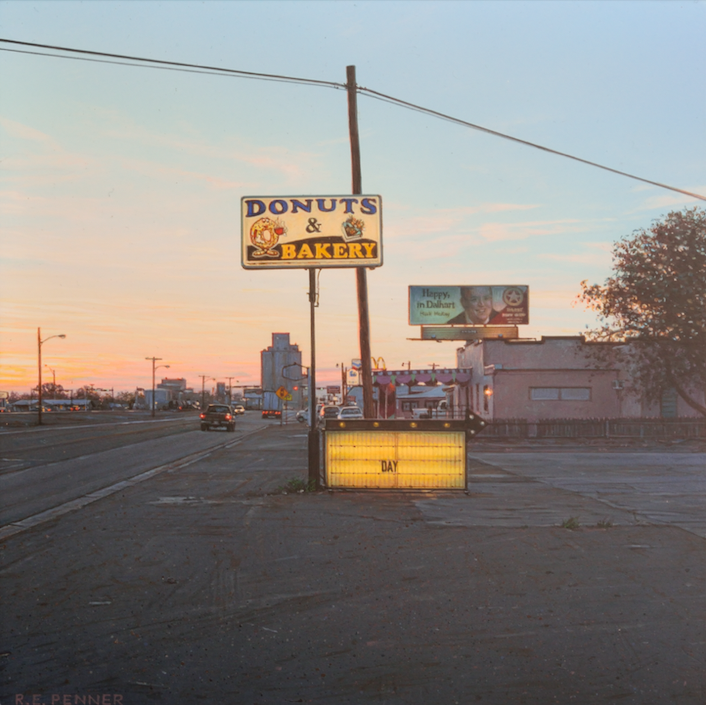 Rod Penner, American, b. Canada, 1965. Day, 2010. Acrylic on canvas, 6 x 6 in. Collection of the Flint Institute of Arts, Museum Purchase, 2010.282.