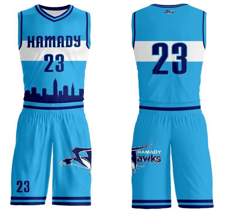 The 'away' uniform design for the Flint Hamady High School Hawks.