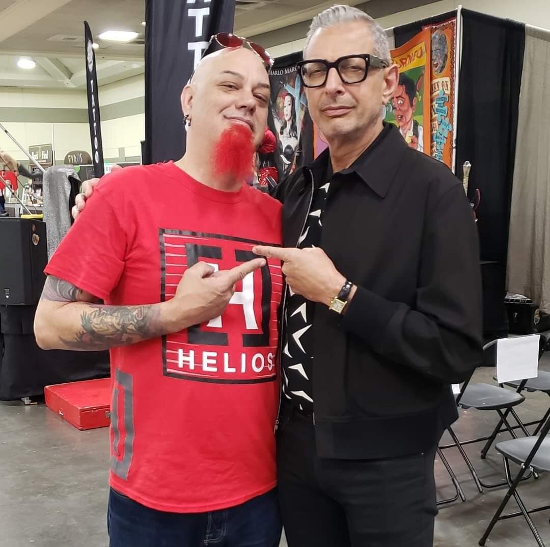 Dr. Blasphemy (left) with actor Jeff Goldblum (right). 
