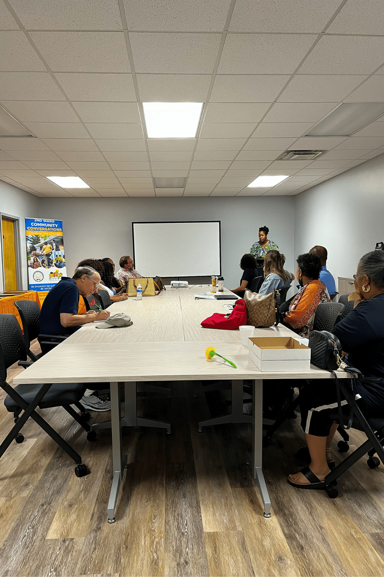 A table of 2nd Ward residents during July's Community Conversations event.