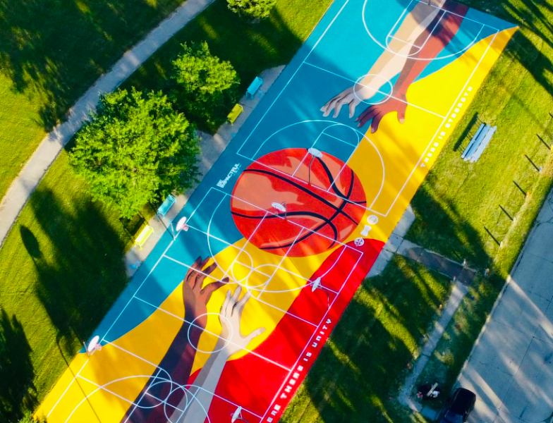 The court mural can be found in Windiate Park located at the intersection of Pengelly Rd. and Milton Dr. in south Flint.