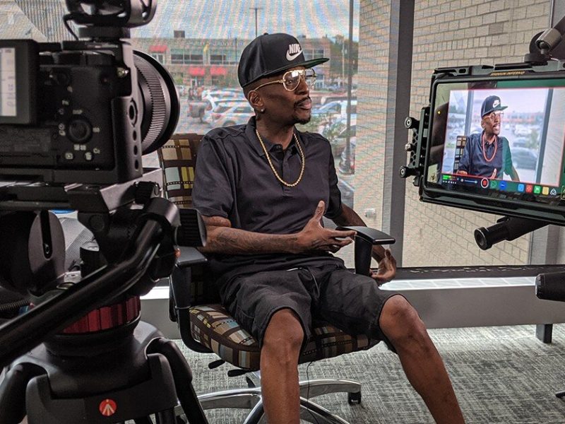 Ira "Bootleg" Dorsey, of the pioneering Flint rap group The Dayton Family, during his interview for the 2020 documentary "Breed & Bootleg: Legends of Flint Rap Music."