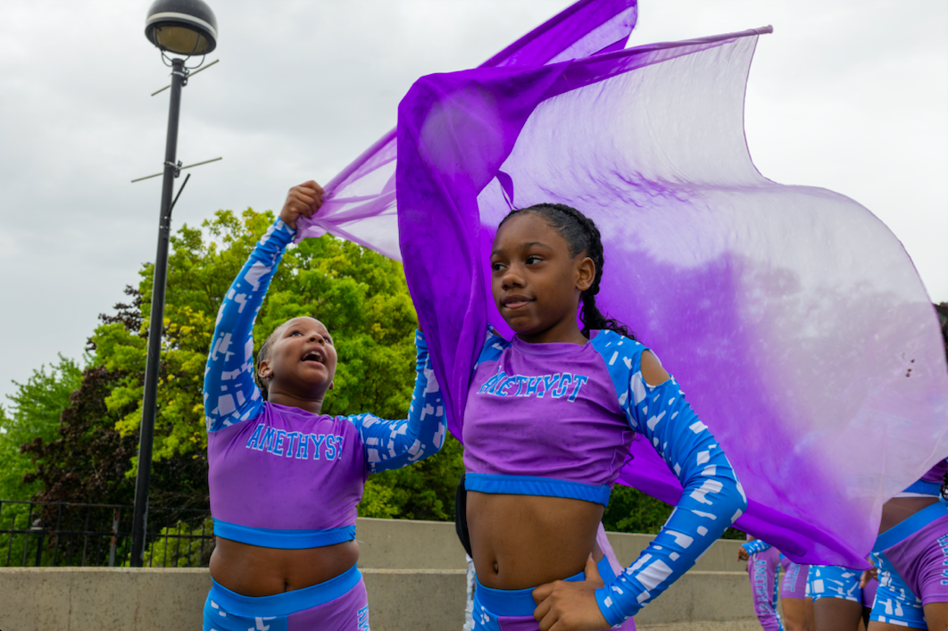 Two members of the Amethyst Elite Dance Company performed at the Champions Parade in Flint to celebrate Juneteenth on June 19, 2021. 