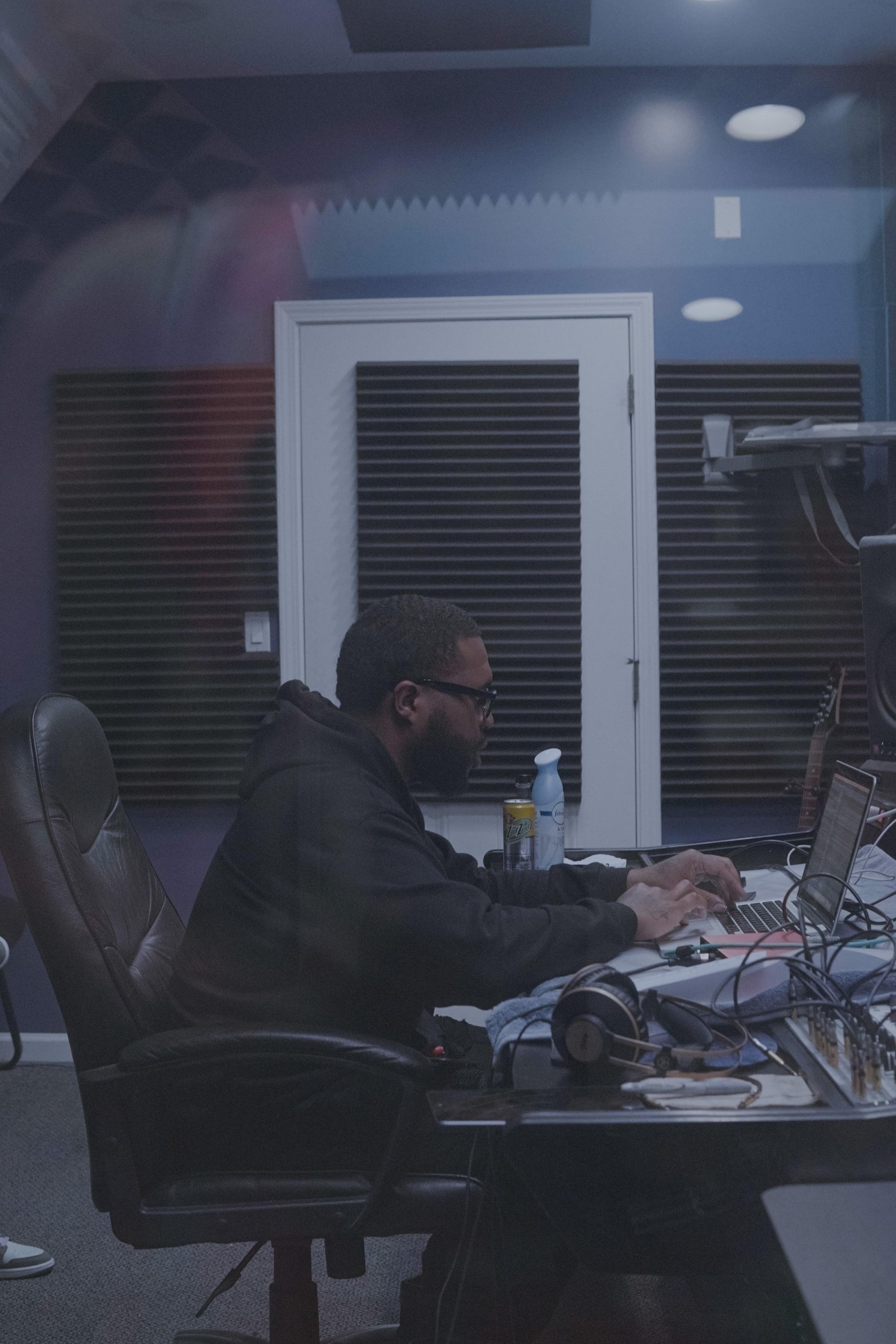 A focused DeAndre Golden in the studio.