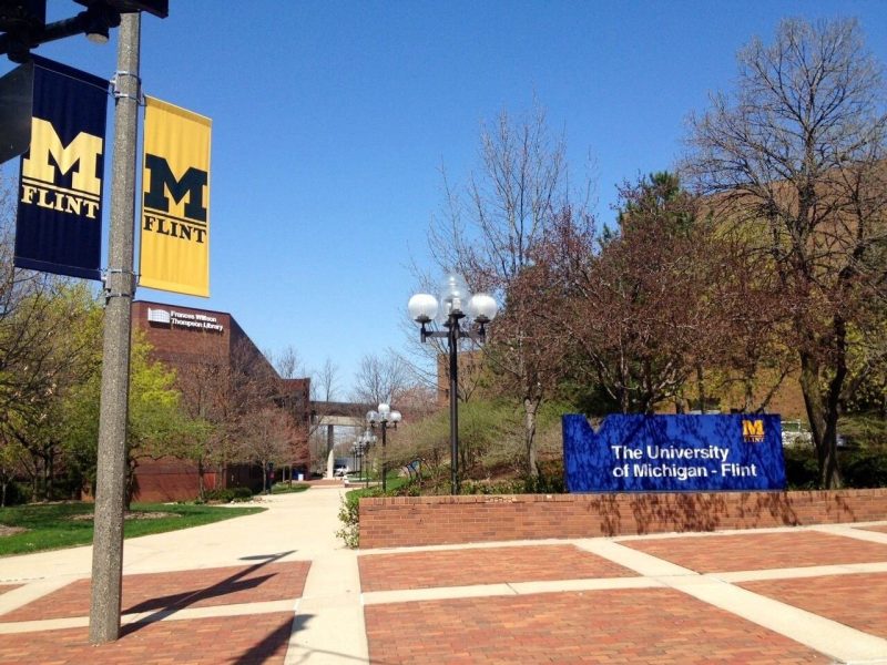 The campus area of the University of Michigan-Flint, located at 303 E Kearsley St, Flint, MI.