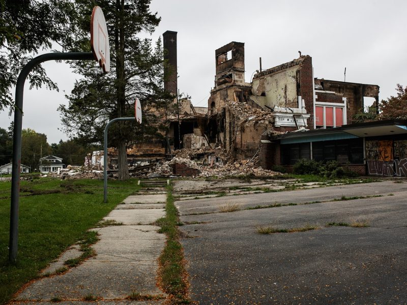 A look at Flint's century-old Washington Elementary School after being set afire this month. This is just one of the sudden fires that have been plaguing the area for several months. 