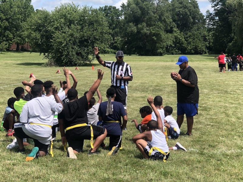 A flag football league for kids is taking place at Iroquois Park on the northside through the end of July.