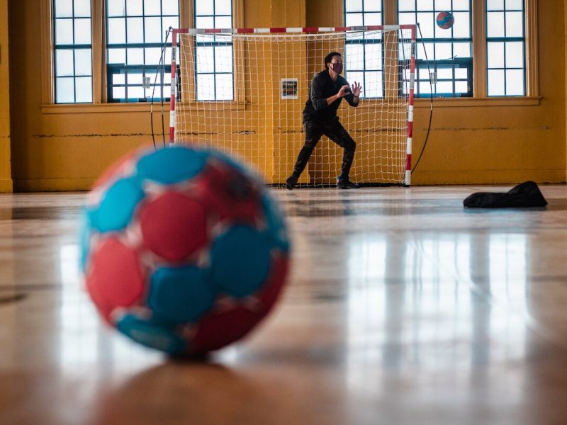 Brently Collins makes a save during Flint City HC practice at Berston Fieldhouse on February 6.