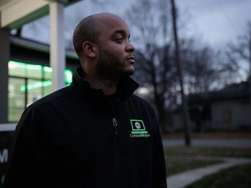 Jackie Earley is a Flint native, veteran, and owner of CompuNinjas on Grand Traverse Street.