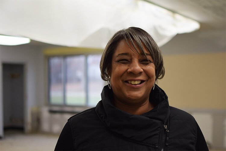 Shelly Sparks, director of the Flint Development Center, stands inside the Community Water Lab's future testing room set to open in February.