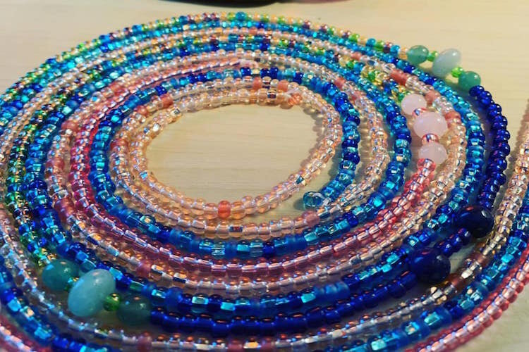 Bead Me Please's crystal-infused waist beads cost $18. Visit Facebook and Bead Me Please's website for more prices and custom orders.