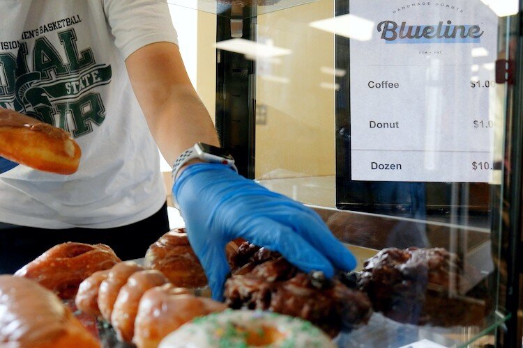 Carriage Town Bakery is best known for its Blueline Donuts, but also offers brownies, speciality cakes and other goods.