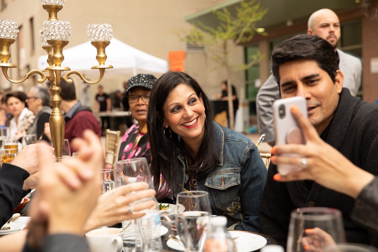 Nita Kulkarni and Bobby Mukkamala, both Flint doctors and downtown investors, were among the sponsors of the May 17 event in Buckham Alley. 