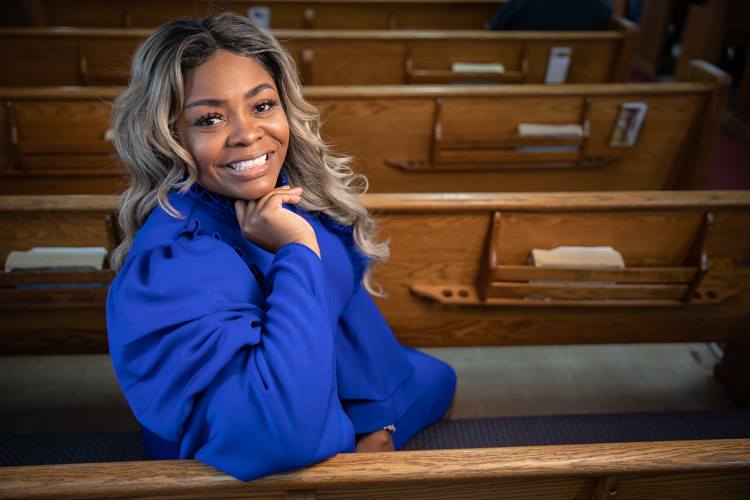 April Cook-Hawkins is first lady of Prince of Peace Missionary Baptist Church.
