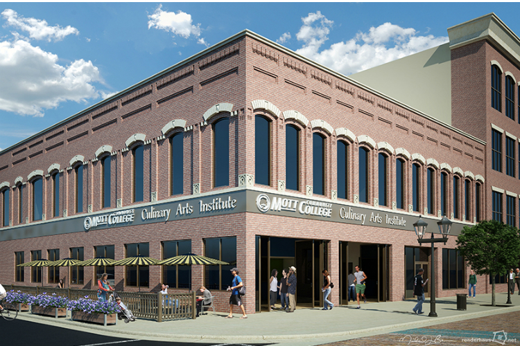 An artists rendering of the new home of Mott Community College's Culinary Arts program. It will open to students in May before a grand opening in the fall.