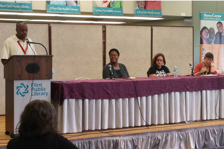 Panelists at the first Flint Literature Festival in 2017.