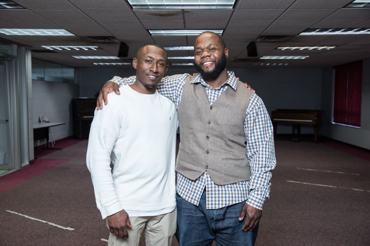 Tim Abdul-Matin (left) serves as outreach director for MADE Institute. The mentorship provided to formerly incarcerated clients is critical to their future success.