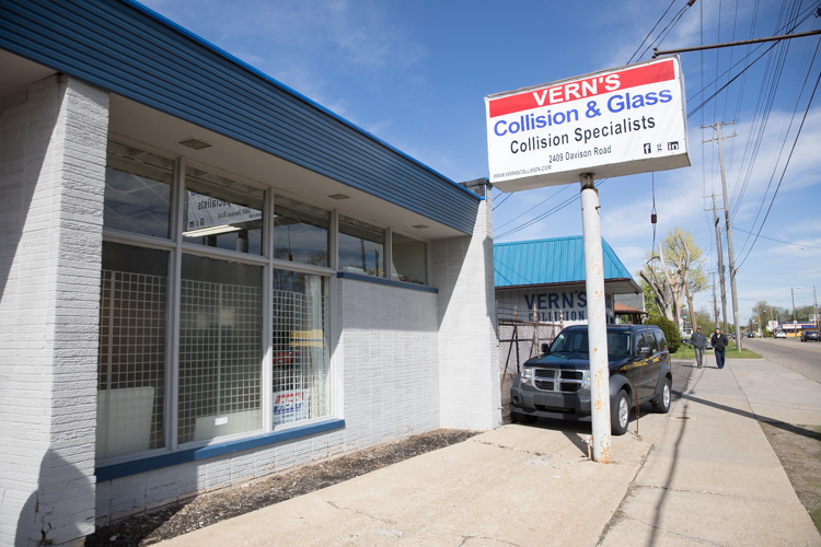 Vern's Collision and Glass on Davison Road is home to repair work and a ton of community volunteer work.