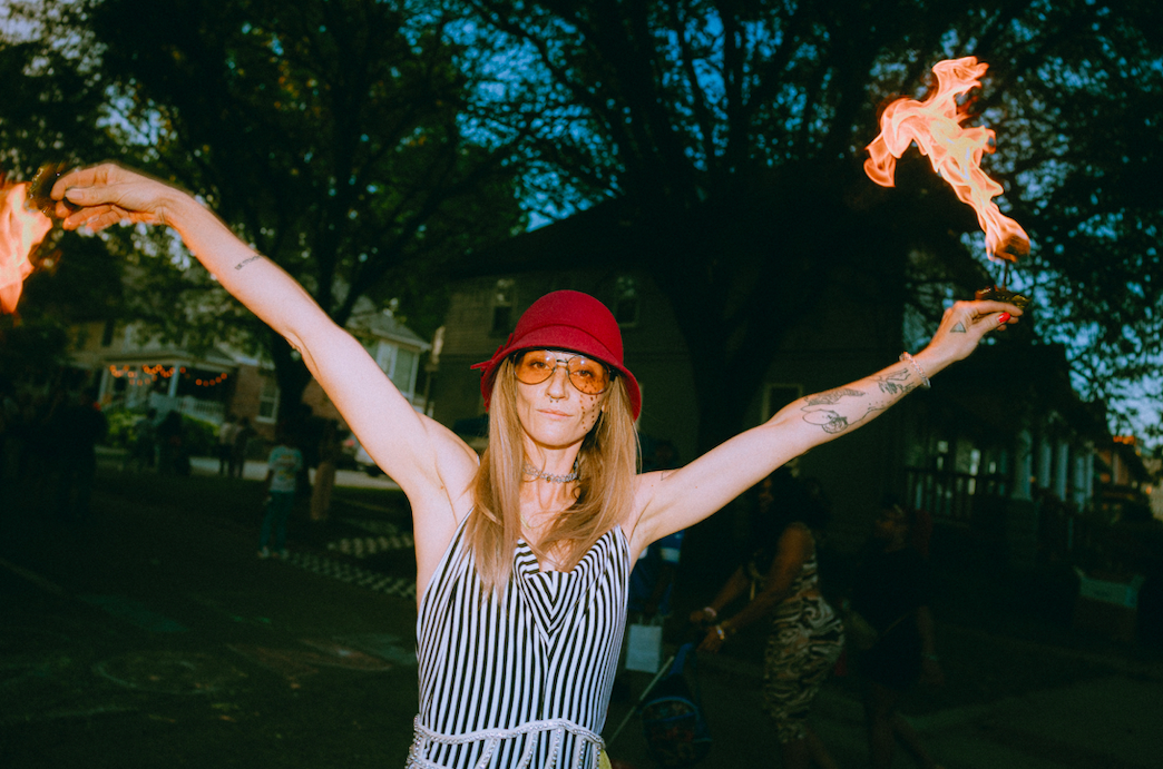Firebreathers and artists captivate residents at Porch Fest on July 18, 2025. 